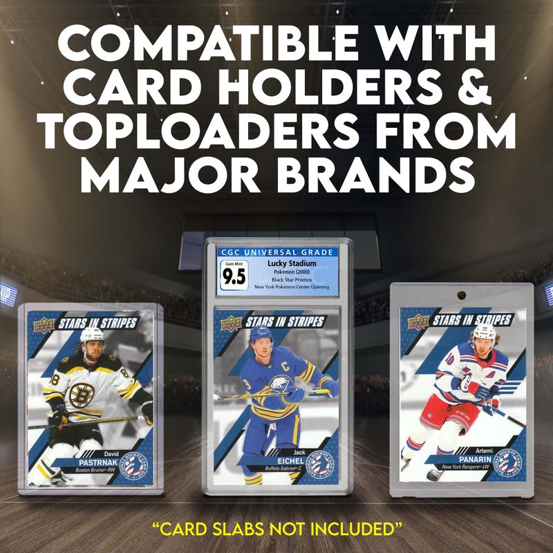 Tapeera 3-Pack Acrylic Tabletop Card Holder Display Holds 12 Cards - Trading Card Slab Display for Graded Cards Magnetic Cards & Toploader - Sports Card Display Case for Baseball Basketball Football - Image 5